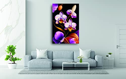 Tableaux d'Art Décoratifs Orchidée Or 120x80cm Pour Salon