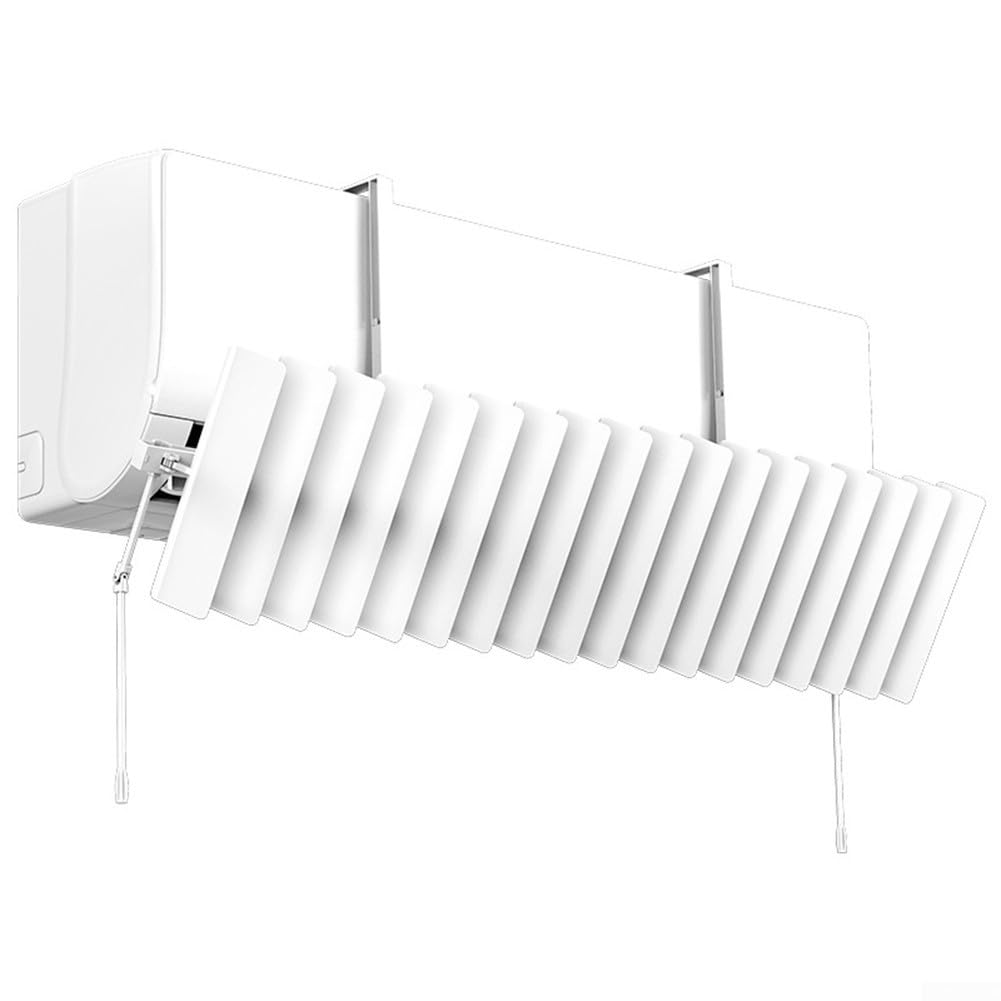 Testa girevole per deflettore per condizionatore d'aria, protezione antivento regolabile per controllo del clima interno, deflettore anti-diretto da parete, 20 x 85 cm, bianco
