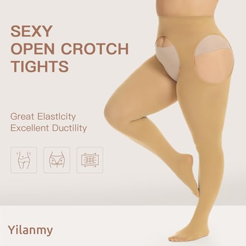 Yilanmy Suspender Pantyhose for Women Plus Size Garter Belt Tights Sexy Opaque Thigh High Stockings2