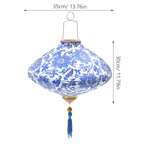 Miniatura 3 de Veemoon Linterna Vietnamita De Seda Decorativa 30 Cm Farol Vintage Para Exterior Decoración De Fiestas Y Año Chino Colgante Única