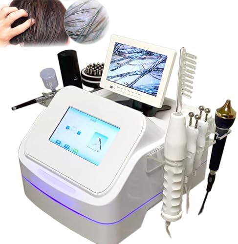 Analizator Włosów Do Diagnostyki Skóry Wielofunkcyjny Detektor Skóry Głowy Tester Wilgotności Skóry Z 50x/200x Podwójnym Ekranem HD Lcd I 7 Głowicami Funkcyjnymi