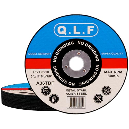 NUTKIT Disco de Corte 76mm Metal para Amoladora Angular, Disco Corte 12 Piezas, 1.2mm Disco Flexible Extrafino, para Metal, Acero Inoxidable, Acero, Hierro, Tubo de Acero