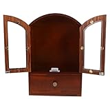 Rangement à tiroirs : doté de tiroirs, ce meuble offre un rangement efficace pour les cosmétiques et autres articles, facilitant ainsi votre quotidien. armoire de rangement en bois avec portes vitrées