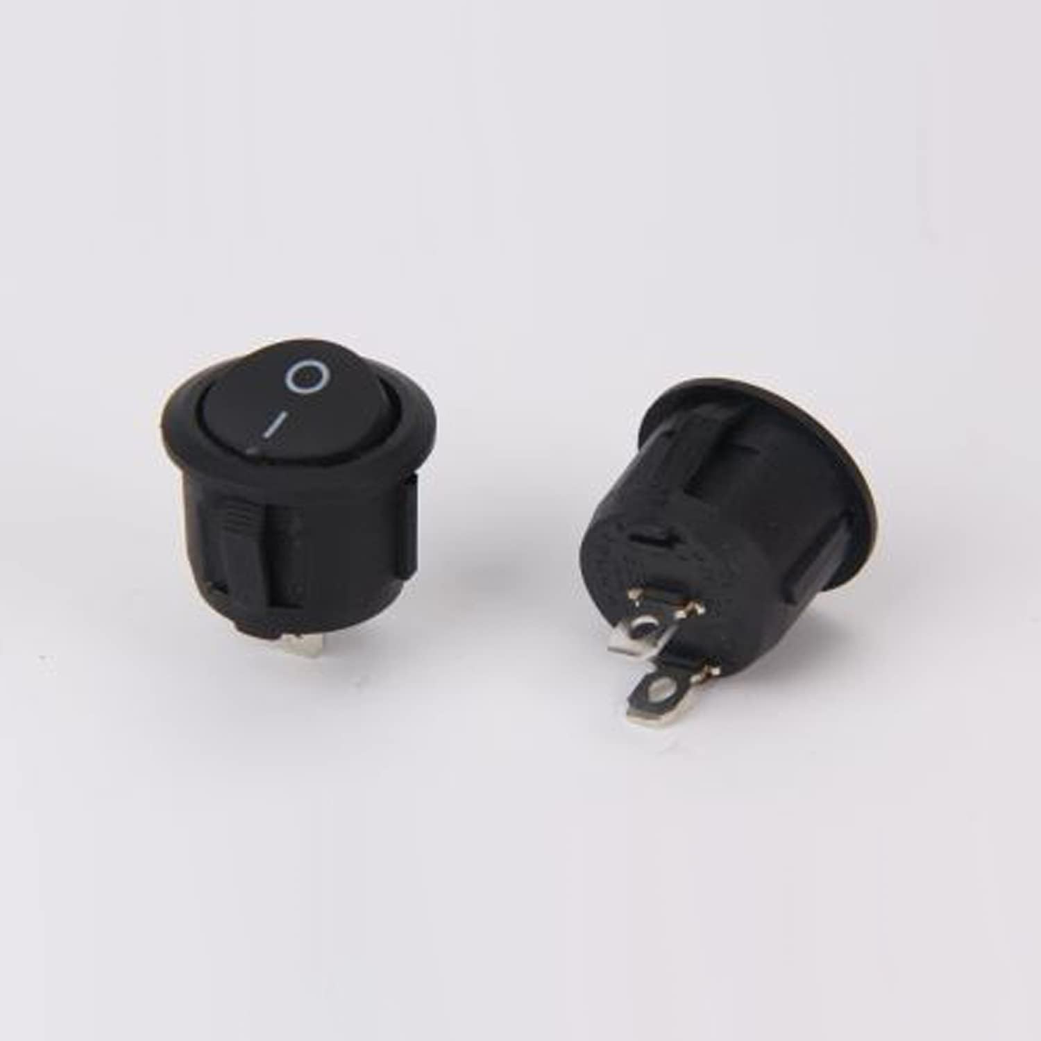 2 PCS On/Off Button AC - 2 Terminal SPST Rocker Switch Waterproof Cap Switcher - Round Panel Starter Power Switches for Car RV Truck Boat Marine Auto Motorcycle 6A/250V 10A/125V : Industrial & Scientific