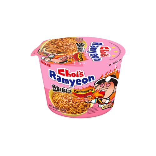 CHOI'S Koreanische Instant CUP Ramen Noodles 5 Flavors (CUP Ramen 107g x 12, Scharf Carbonara Flavor)