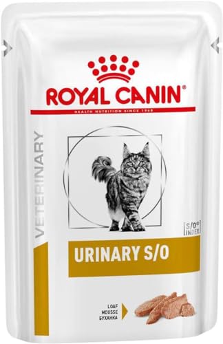 Royal Canin Veterinary Urinary S/O Mousse für Katzen | 4er Pack | 4 x 12 x 85 g | Diät-Alleinfuttermittel für Katzen | Zur unterstützenden Auflösung und Verringerung von Struvitsteinen