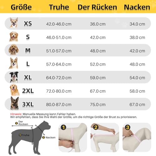 Eyein Hunderegenmantel, Wasserdichter Regenmantel mit Abnehmbarer Kapuze und Brustgeschirre, Reflektierender Hunde Regenmantel mit Atmungsaktives Netzfutter für kleine Mittelgroße und große Hunde, S