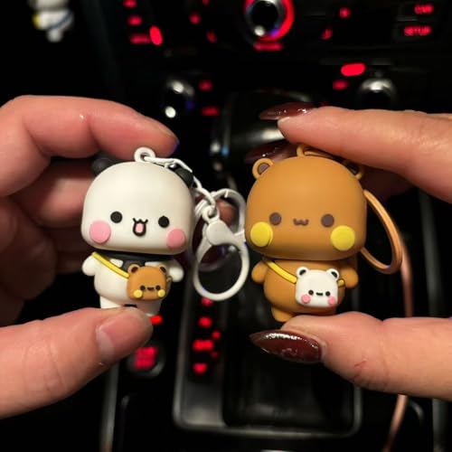 Lot de 2 porte-clés mignons BuBu Dudu Statue Ours Panda – vue 3