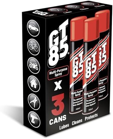 GT85 Triple Pack: Lubricates, Cleans & Protects Metal/Composite, Rust Defense, Stuck Parts Ease, Shine Restore, Squeak Eliminate, Moisture Disperse