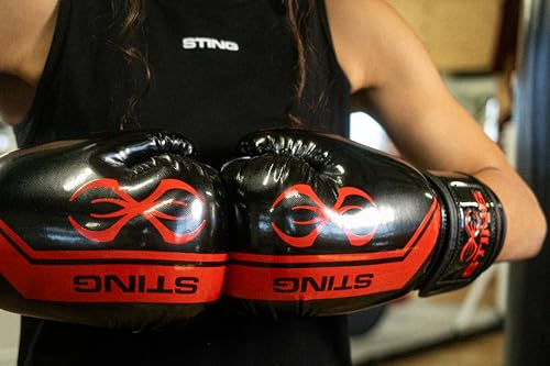 Image of STING Boxing - Armalite Boxing Gloves | for Competition & Training (16OZ, Black /RED)