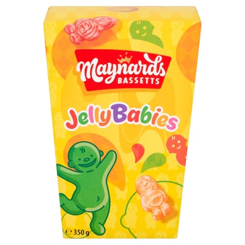 Maynards Bassetts Jelly Babies Sweets, Soft Fruity Jelly Candies, 350 g Sharing Box (Pack of 1)