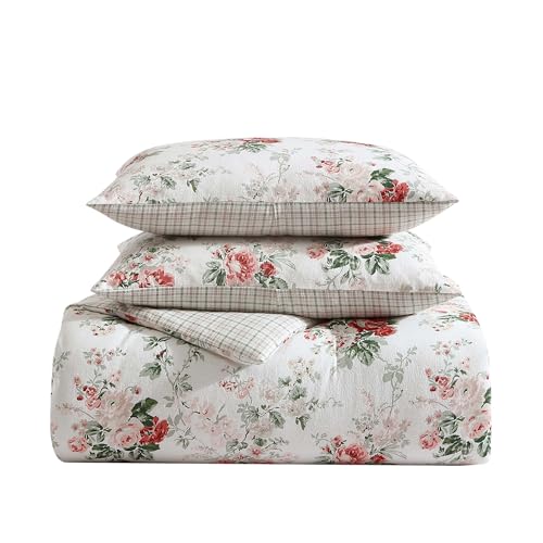 Laura Ashley - Twin Comforter Set with Shams, Cotton Flannel, Reversible by Laura Ashley - Used condition - Image 4