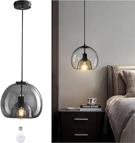 Bravsekai Große Rauchglas-Hängeleuchte mit 1 4000K LED-Lampe, 1,5 m verstellbares Kabel Moderne Hängeleuchte für Kücheninsel Bravsekai Große Rauchglas-Hängeleuchte mit 1 4000K LED-Lampe, 1,5 m verstellbares Kabel Moderne Hängeleuchte für Kücheninsel