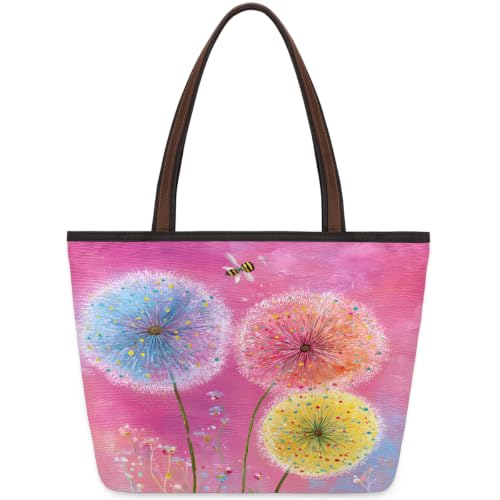 Sac fourre-tout floral 1040 en polyester de 45 x 33 cm avec une fermeture éclair pratique