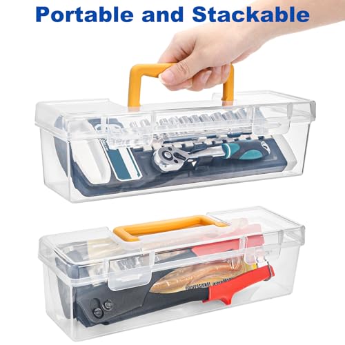 Image of Tosnail 3-Pack Paint Brush Case, Portable Plastic box with Handle, Art Organizers and Storage Container for Crafts, Sewing, Ribbons, Washi Tapes, Pottery Tools, Nail Polish