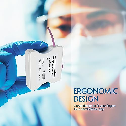 Zahn Schleifpapier, Dental Polierstreifen, Size Mittel - 50μm Größe der Körner - 4mm Breite - 6M/Rollen/Box, NatureAqua Harz Zahn Polier Interdental Schleifwerkzeug (Rosa)