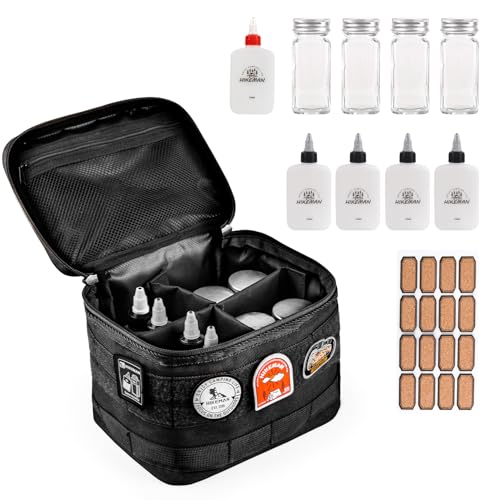 HIKEMAN Camping Portable Spice Set with 9 Spice Containers Pepper...