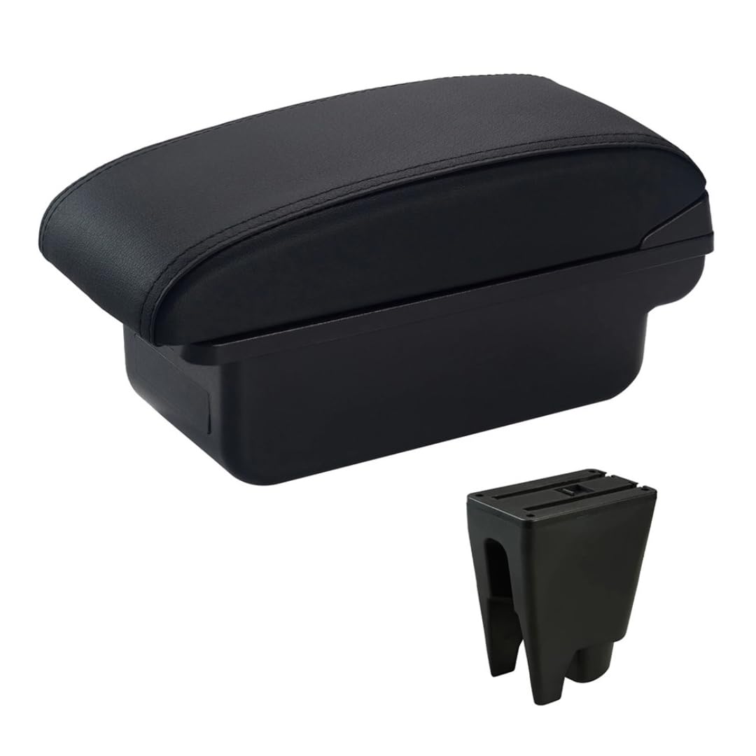 Toiumops Armrest for Peugeot 107, Car Armrest Box Center Console Store Box(A2 Black Line No USB)