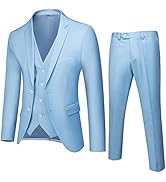 UNINUKOO Men Suits Slim Fit Dress 3 Piece 2 Button Wedding Formal Business Tuxedo Suit Jacket Pan...