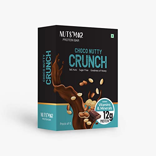 NUTSMOR - Protein Daily Choco Nutty Crunch12g Protein Bar (Pack of 6) Protein Blend, Vitamins, Fibres & Minerals, No Preservatives,100% Veg, Natural, No Added Sugar,-300g (B0B3JK8K8F) Amazon Price History, Amazon Price Tracker