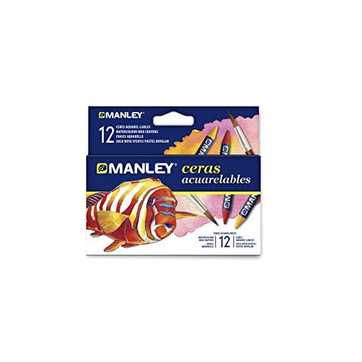 Lapices cera manley acuarelable caja de 12 unidades colores surtidos