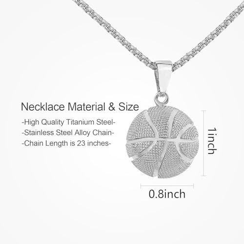 2 Piece Basketball/Soccer Jewelry Set, Basketball/Soccer Bracelet, Basketball/Soccer Necklace, Jewelry，Birthday Gathering/Christmas DayGiftware.4