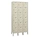Hallowell U3258-6G-A-PT Parchment Galvanite Steel Rust Resistant Locker, 3 Wide with 18 Opening, Six Tier, 36" Width x 78" Height x 15" Depth, Assembled