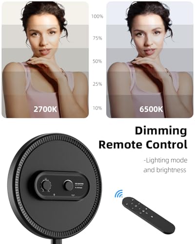 Image of Weilisi Large Ring Light with Stand, 72 inch Tripod with Ring Light, 6500K Full-Screen Ringlight Tripod for iPhone with Phone Holder, Selfie Light for Makeup, Barber, Video Recording, Photography