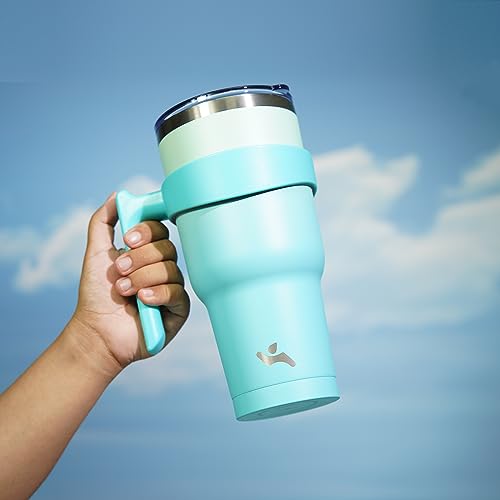 Image of Konokyo 30 oz Tumbler with Handle and Straw, Insulated Travel Mug