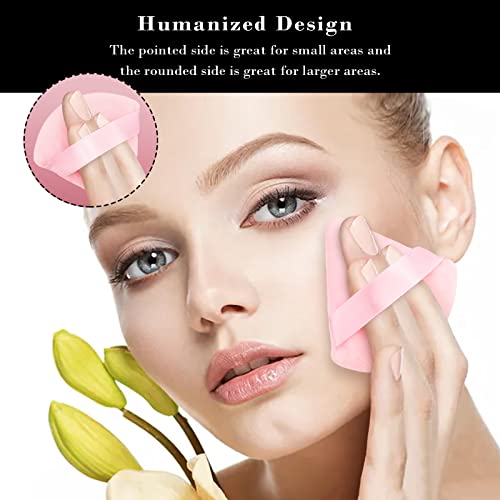 Rareius 6Pcs Triangular Powder Puff Face Soft Velour Makeup Puff For Loose Powder Body Powder Makeup Sponge For Contouring Wet Dry Foundation Blender Sponge Beauty Makeup Tool. (Pink) #TOP4