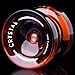 MAGICYOYO K2 Crystal Professional Responsive Yoyo for Kids Beginners Extra Unresponsive Yoyo Bearing Pro Plastic Trick Yo-yo for Adults+12 Yo-yo Stings+Bearing Removal Tool+Storage Bag-Black Orange