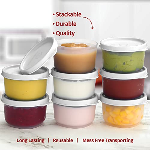 Image of Signoraware Mini Fresh BPA Free Plastic Containers (130ml x 8 | Set of 8 | White)