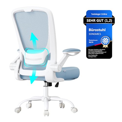 SONGMICS Ergonomischer Bürostuhl mit klappbaren Armlehnen, höhenverstellbar – Ansicht 1