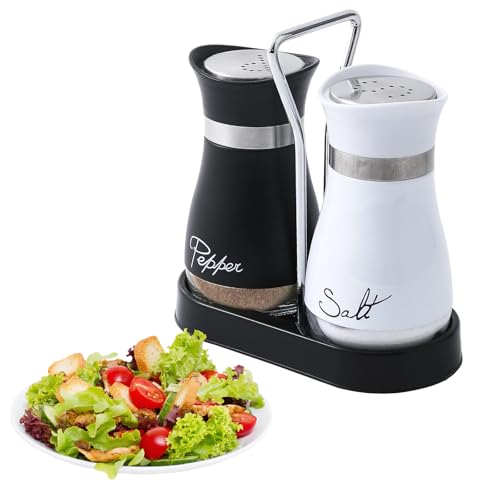 CHSEROK Salières et Poivrières, Poivrier et Saliere 120 ml, Distributeur D'épices pour Cuisine, en Verre et Acier Inoxydable, pour Maison, Restaurant et Camping