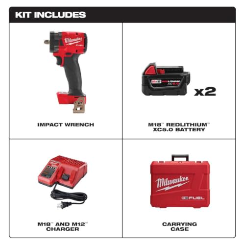 Image of Milwaukee 2864-22R 18V Brushless 3 /4'' High-Torque Impact Wrench w /Friction Ring Black and Red