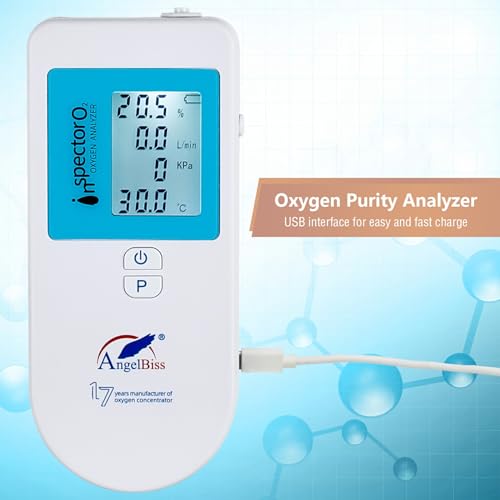 Oxygen Analyzer 4-in-1 Handheld Gas Purity & Flow Tester with LCD Display, Measures O₂ Concentration, Flow Rate (LPM), Pressure (PSI/kPa) & Temperature – Rechargeable Battery Powered - Image 7