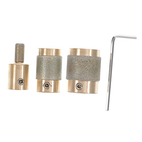 OSALADI Stained Glass Grinding Wheels 3 Sizes 1/4 1 3/4 Inch Brass Core Chrome Plated for Glass Cutting and Crafting