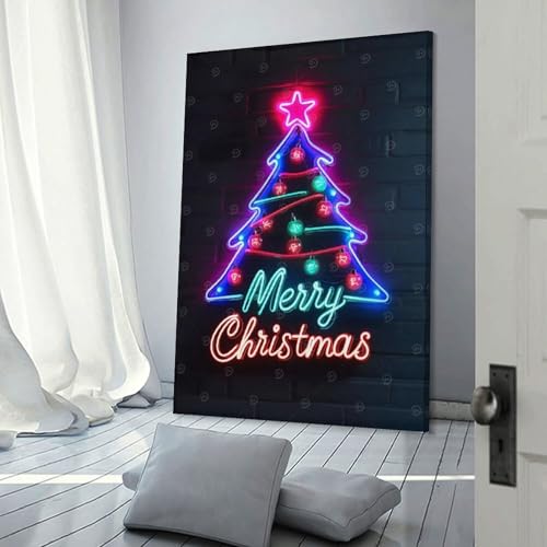 Sapin de Noël Néon en Toile Lumineuse pour Salon et Chambre d'Enfant