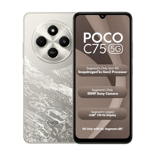 POCO C75 5G, Silver Stardust (4GB, 64GB)