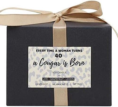 Amazon ミルク ハニーズ 40歳の誕生日プレゼント 女性向け ギフト包装 かわいい誕生日キャンドル ライム グレープフルーツ レモン大豆の香り付きキャンドル 女性が40歳になるたびに A Cougar Is Born キャンドル キャンドルスタンド オンライン通販