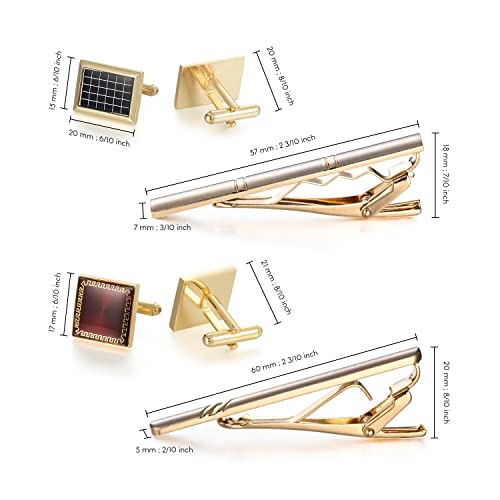 Image of UJOY Mens Tie Clip and Cufflink Set 12 PCS, Shirts Necktie Bar Pins Cuff Link Buttons, Wedding Businesss Gift for Men