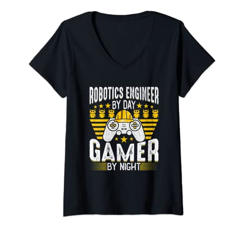 Mujer Robotics Engineer - Robotics Engineering Game Lover Engineer Camiseta Cuello V