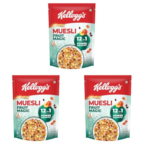 Image of Kellogg's Muesli Fruit Magic | 12 In 1 Power Breakfast | No Maida| No Palm Oil | India's No 1 Muesli | 500g (Pack of 3)