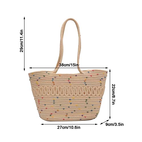 Saco de vime tecido à mão - Bolsa de ombro grande de vime para férias,Bolsa Boho Woven Tote para fér