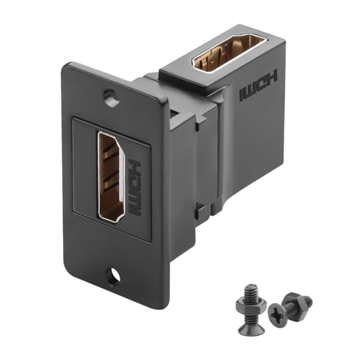 Adaptador HDMI 2.0 Rectangular Panel 90° Hembra a Hembra miniatura 1