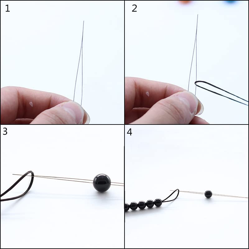Set 6 Aghi Grandi Occhi Per Perline – 2 Misure (5,5 Cm E 7,5 Cm) Con Bottiglia Porta-Ago, In Metallo Durevole - 3