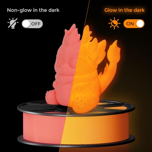 Image of FLASHFORGE Glow in The Dark Rapid PLA Filament 1.75mm, High Flow Speedy 3D Printer Filament Luminous Red, Max 500mm /s High-Speed Printing, High Brightness and Long-Lasting Glowing Effect