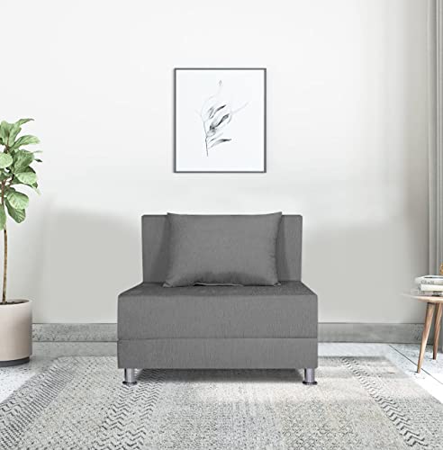 Image of Adorn India Easy Alyn Plus Decent 2 Seater Sofa Cum Bed (3x6) (Grey) (1 Year Warranty)