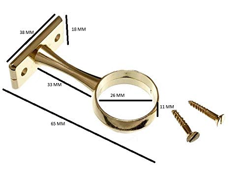 Lot de 10 supports centraux pour tringle de penderie plaqué laiton 25 mm
