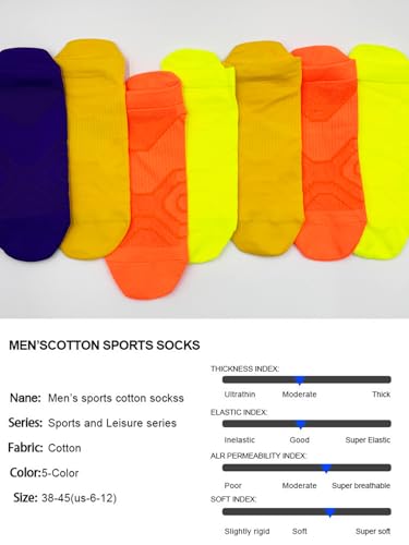 Mens Ankle Socks Athletic Running Socks 5 Pairs Thin Short Socks Shallow Breathable Socks Quick Dry Boat Socks 7
